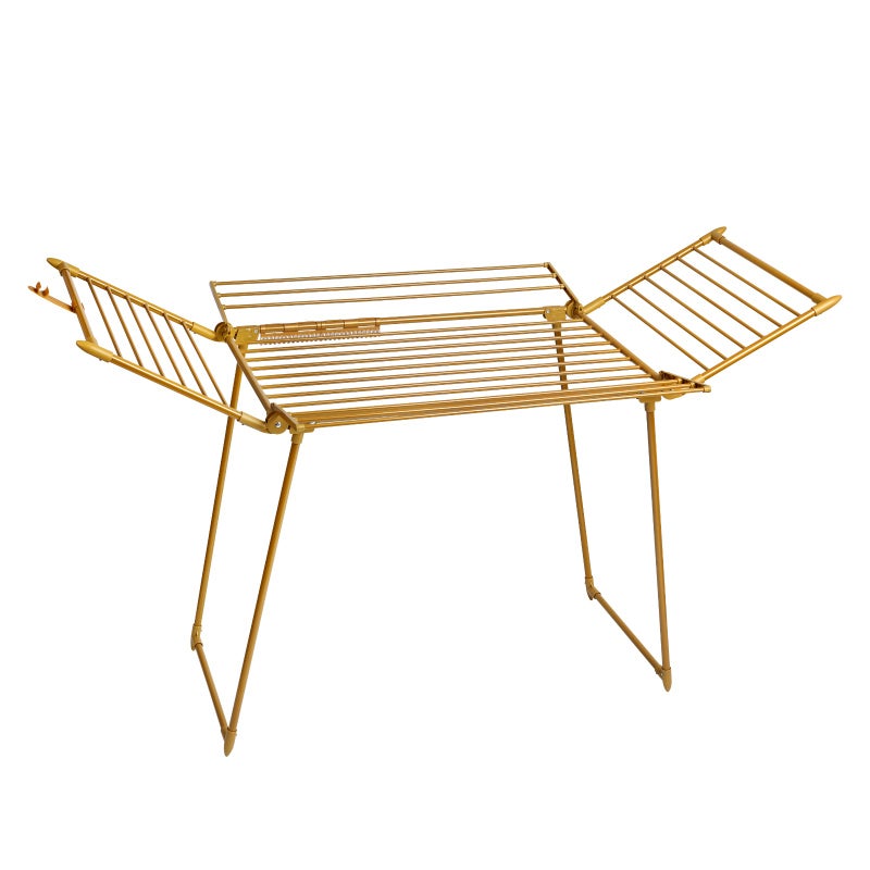 HOMEPR0 Brisa 25M Four Wings Portable Cloth Dryer Gold- Heavy-Duty Carbon Steel with Powder Coating -Rust proof Laundry Drying Rack for Indoor and Outdoor